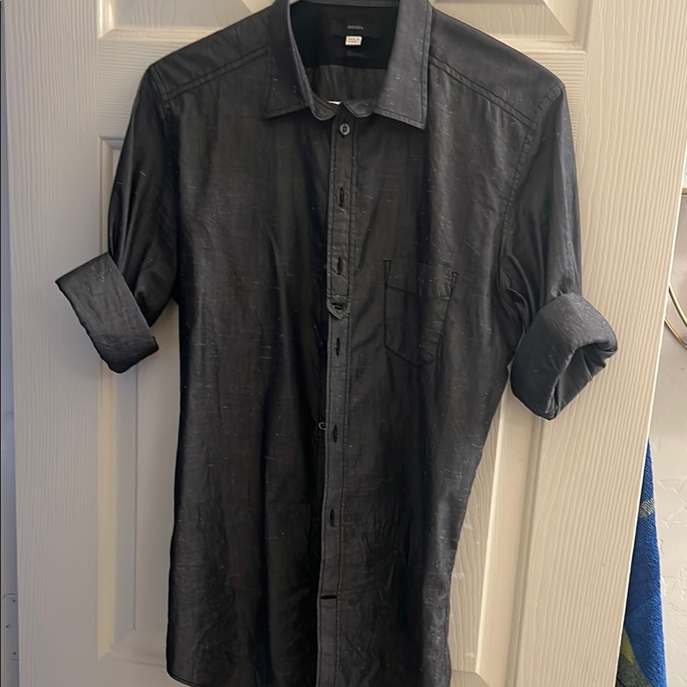Men's Diesel Black Slim Fit Button Up Shirt